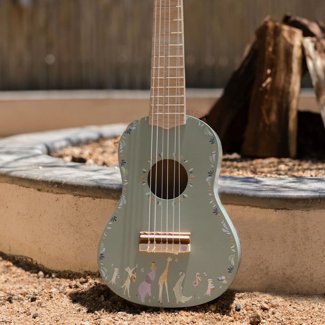 Little Dutch Safari Friends Wooden Guitar – Green