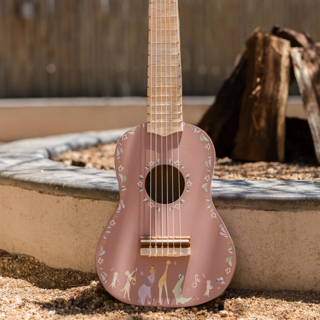 Little Dutch Safari Friends Wooden Guitar – Pink