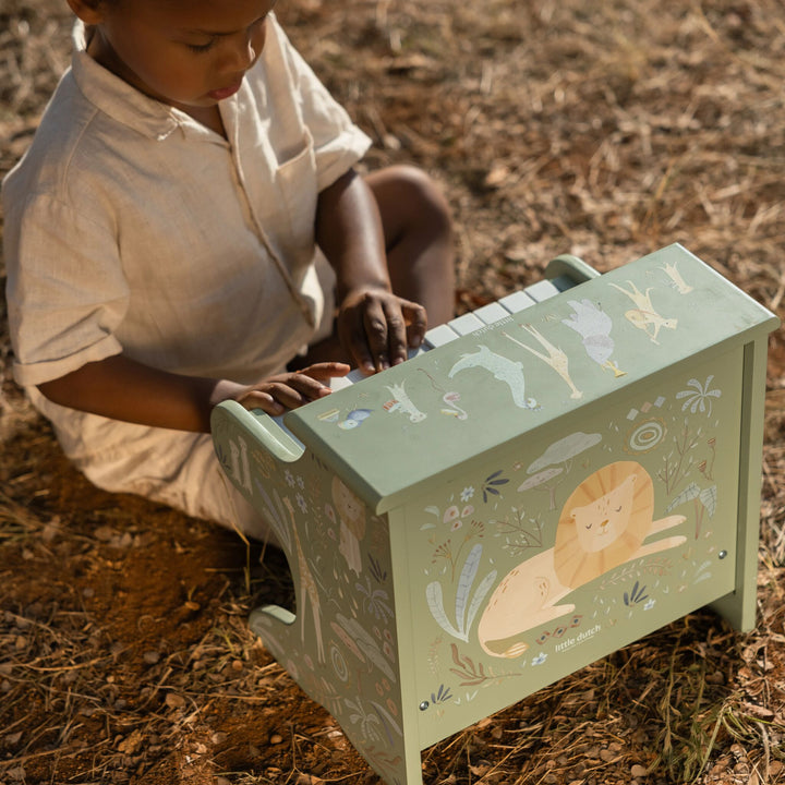 Little Dutch Safari Friends Wooden Piano – Green