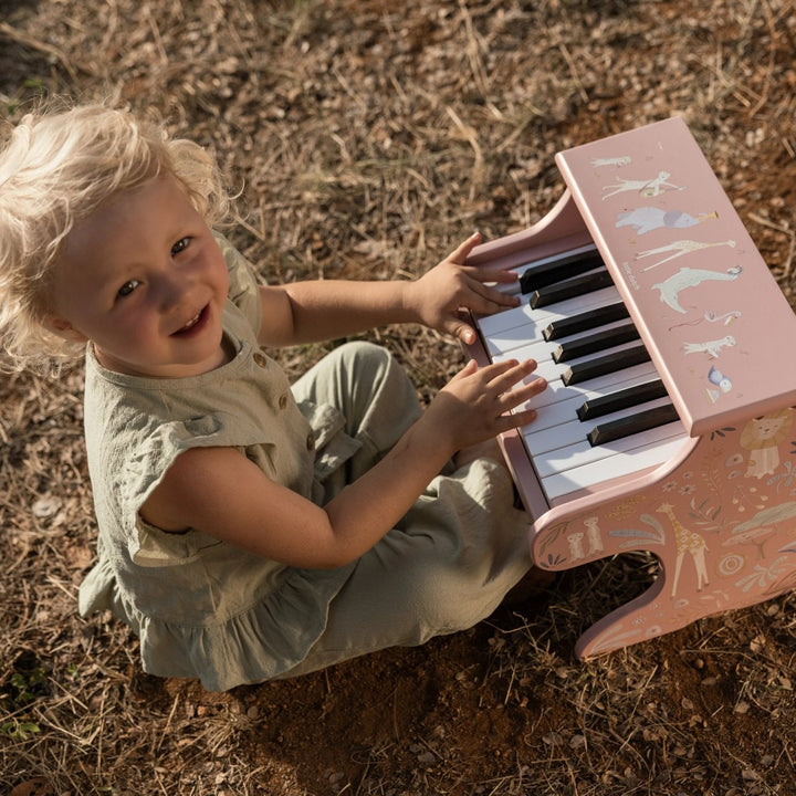Little Dutch Safari Friends Wooden Piano – Pink