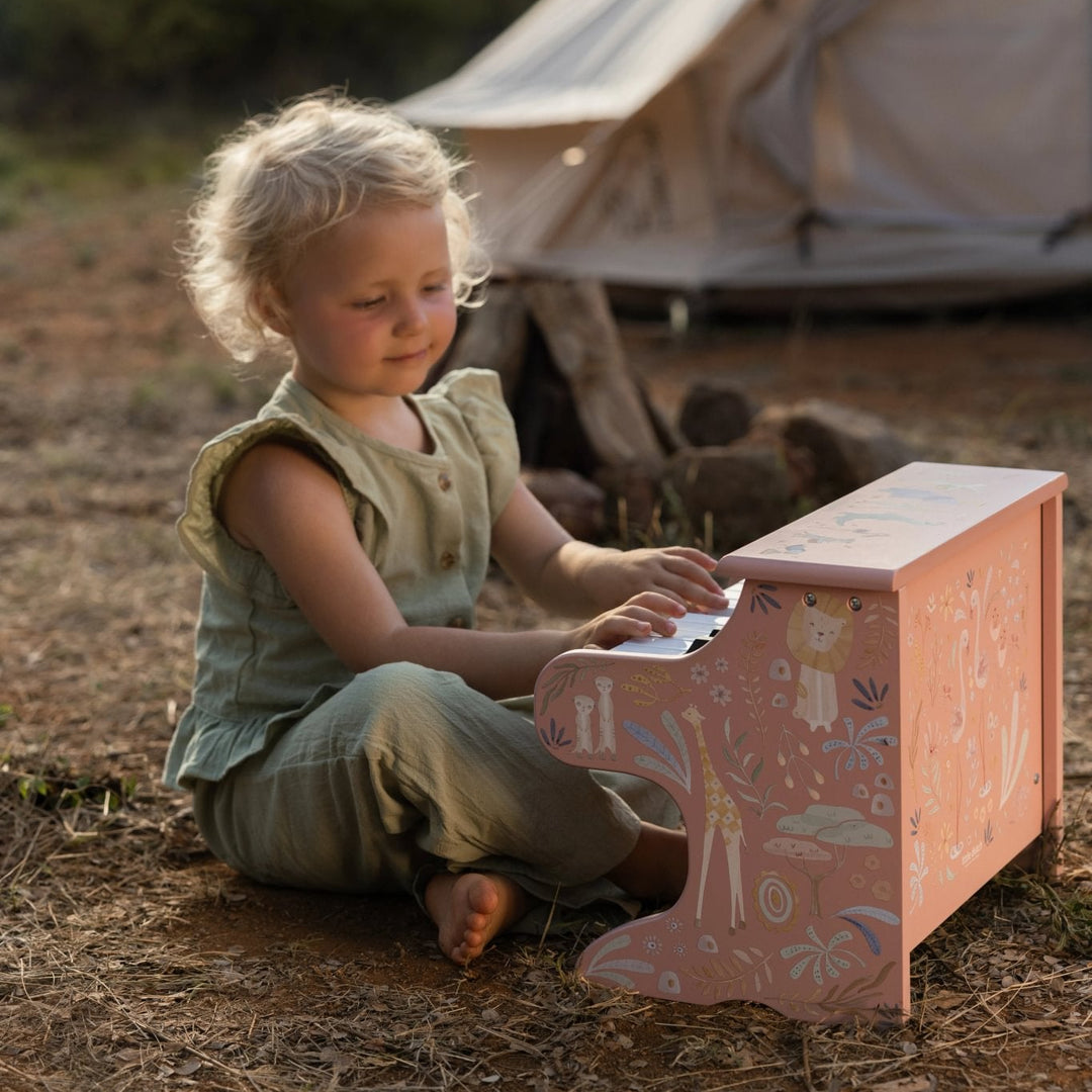 Little Dutch Safari Friends Wooden Piano – Pink