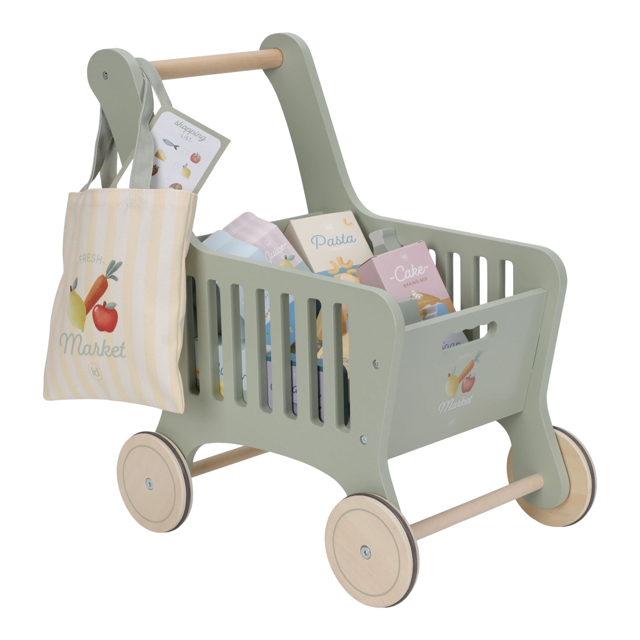 Little Dutch Wooden Shopping Trolley