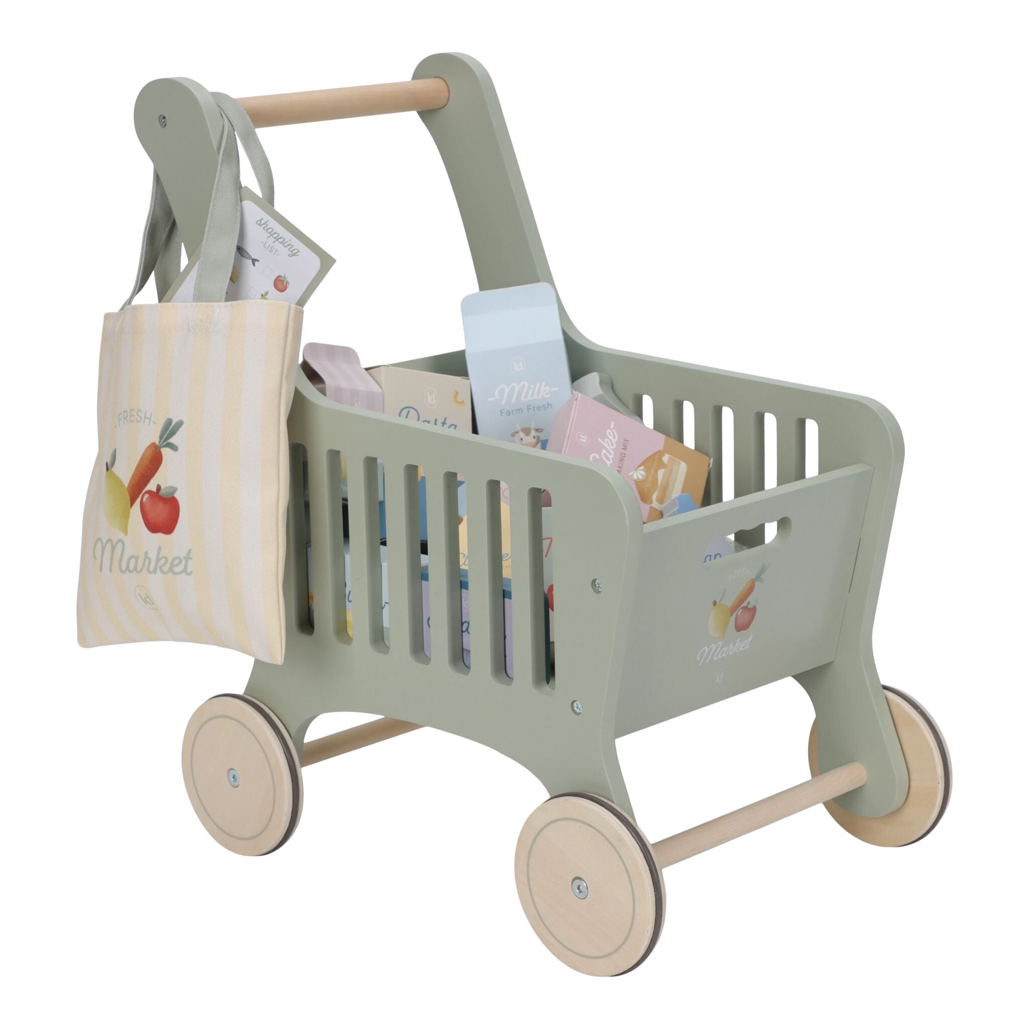 Little Dutch Wooden Shopping Trolley