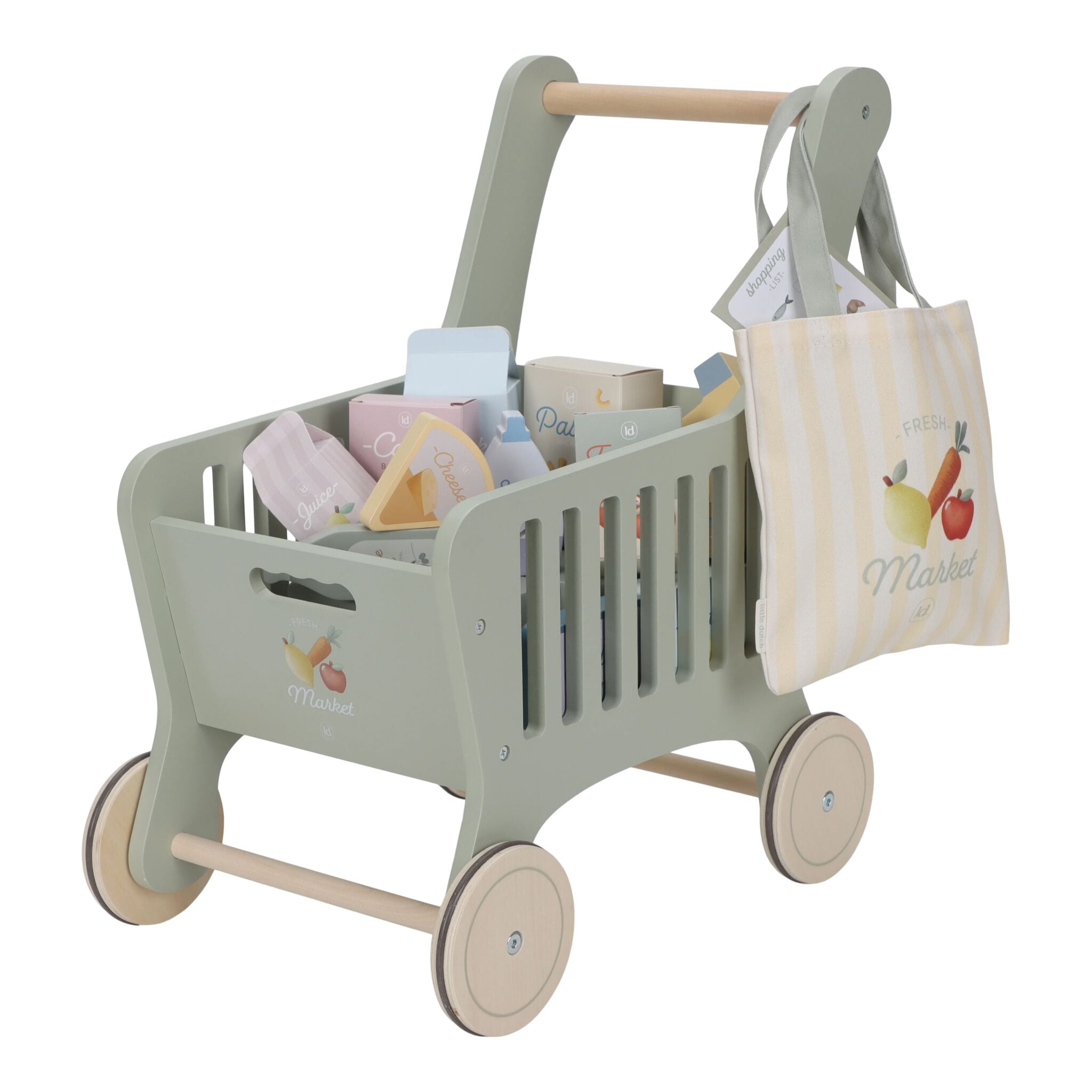 Little Dutch Wooden Shopping Trolley