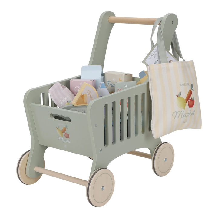 Little Dutch Wooden Shopping Trolley