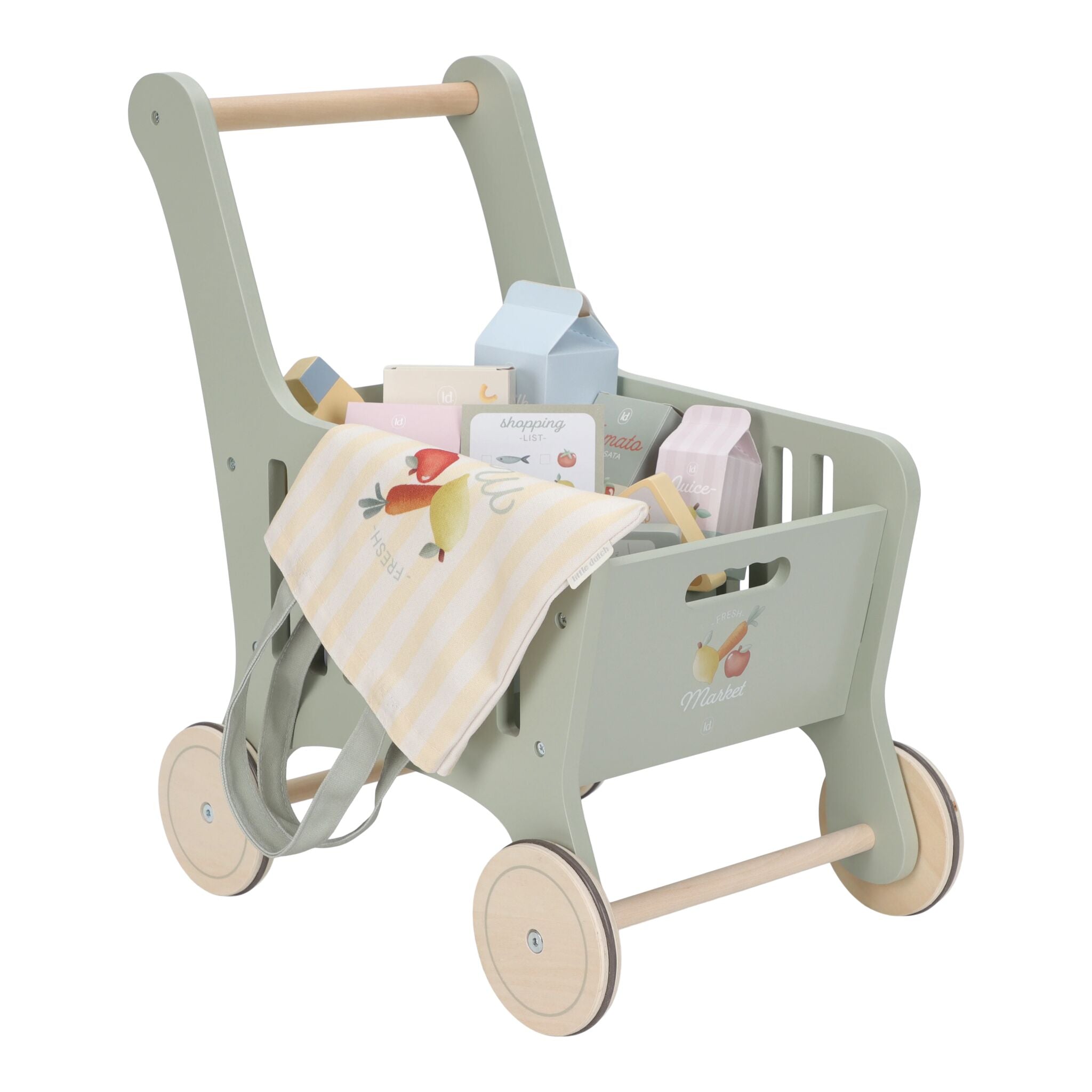 Little Dutch Wooden Shopping Trolley