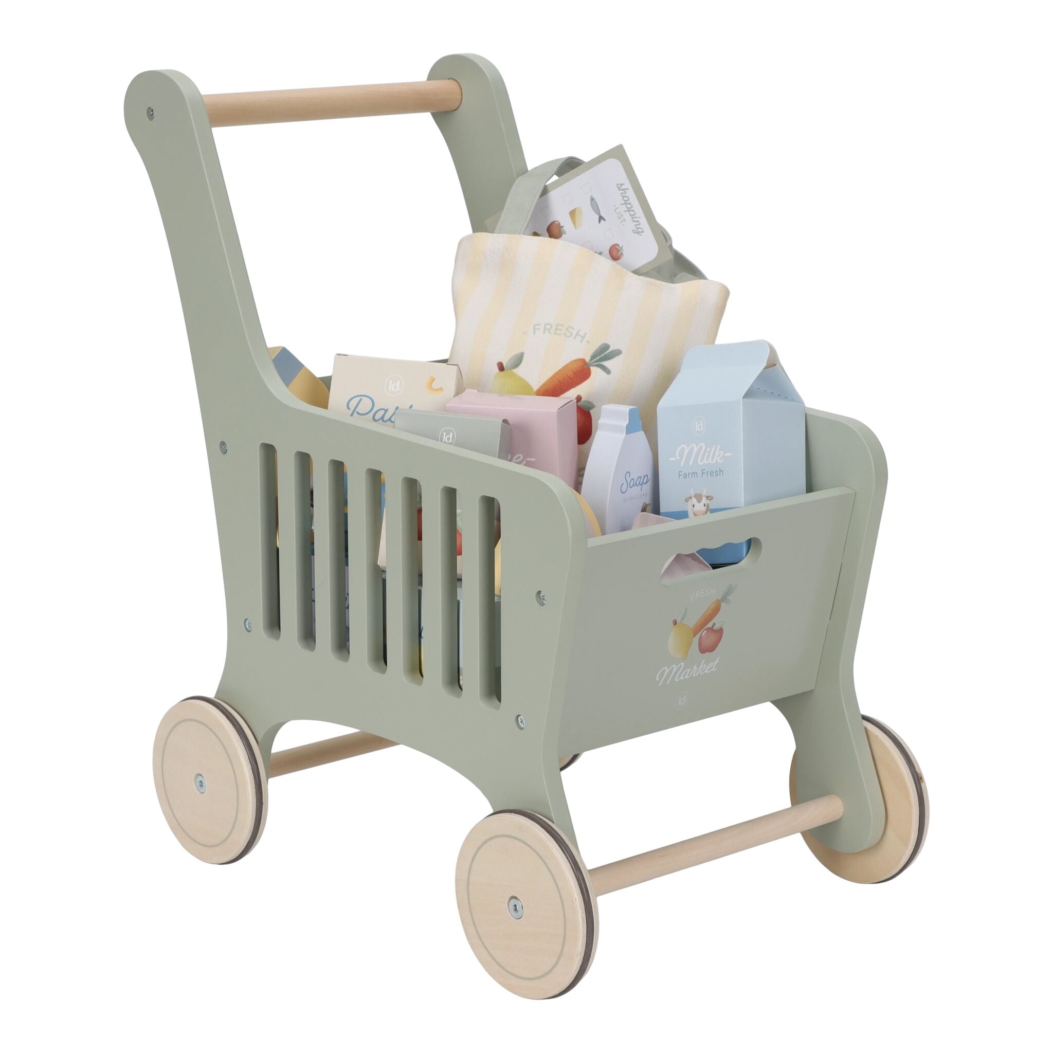 Little Dutch Wooden Shopping Trolley