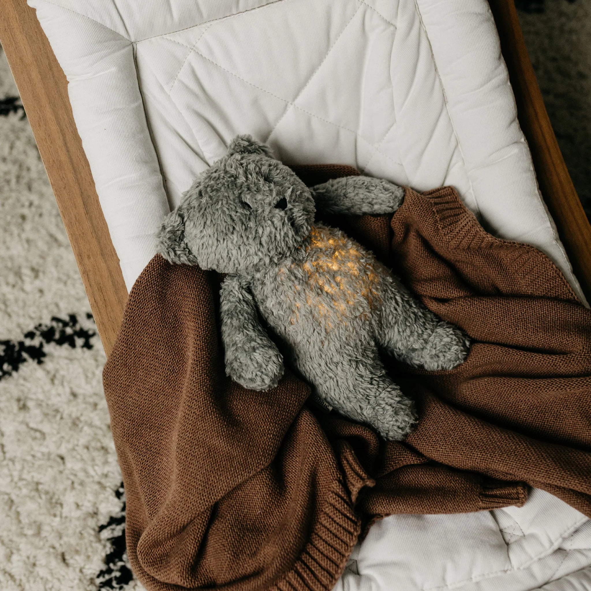 Moonie® Organic Humming Bear with Lamp – Grey
