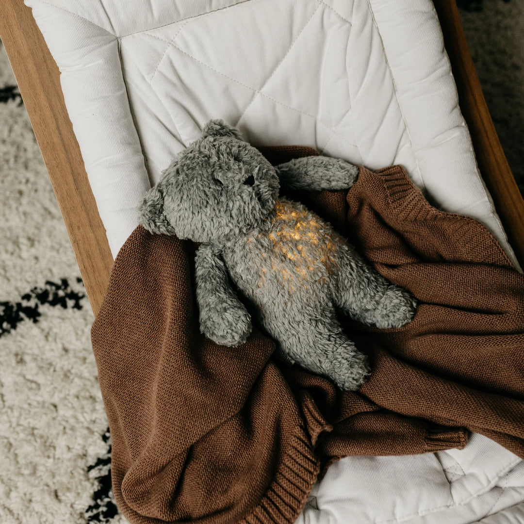 Moonie® Organic Humming Bear with Lamp – Grey