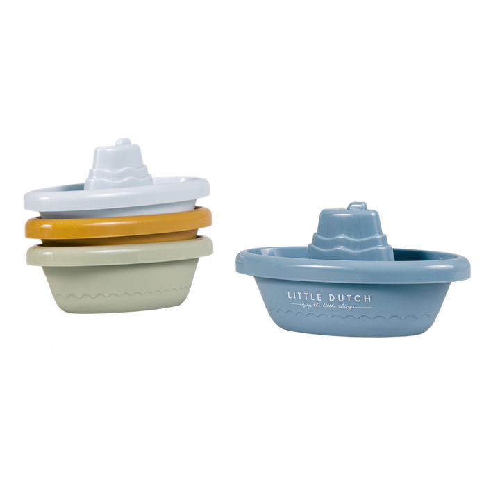 Little Dutch Stacking Bath Boats – Blue
