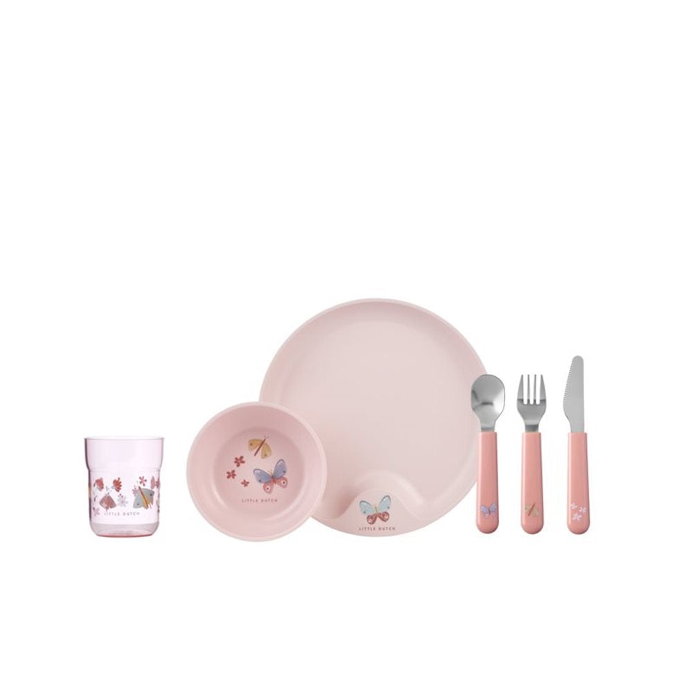 Little Dutch x Mepal Mio Baby Dinnerware – Flowers & Butterflies (6 Piece Set)