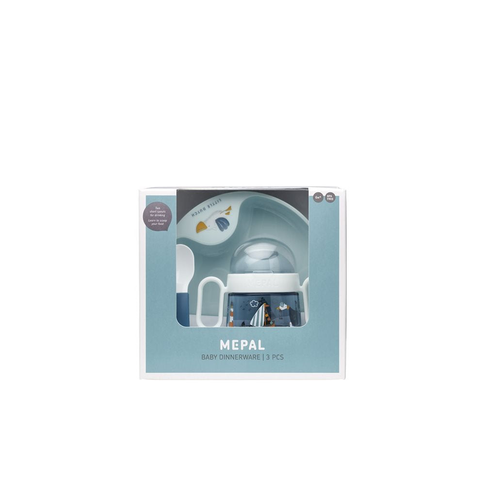 Little Dutch x Mepal Mio Baby Dinnerware – Sailors Bay (3 Piece Set)