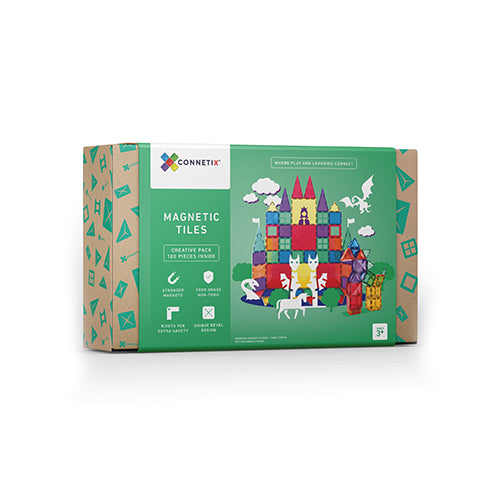 Connetix Tiles Magnetic Building Tiles Creative Pack – 100 Piece Set