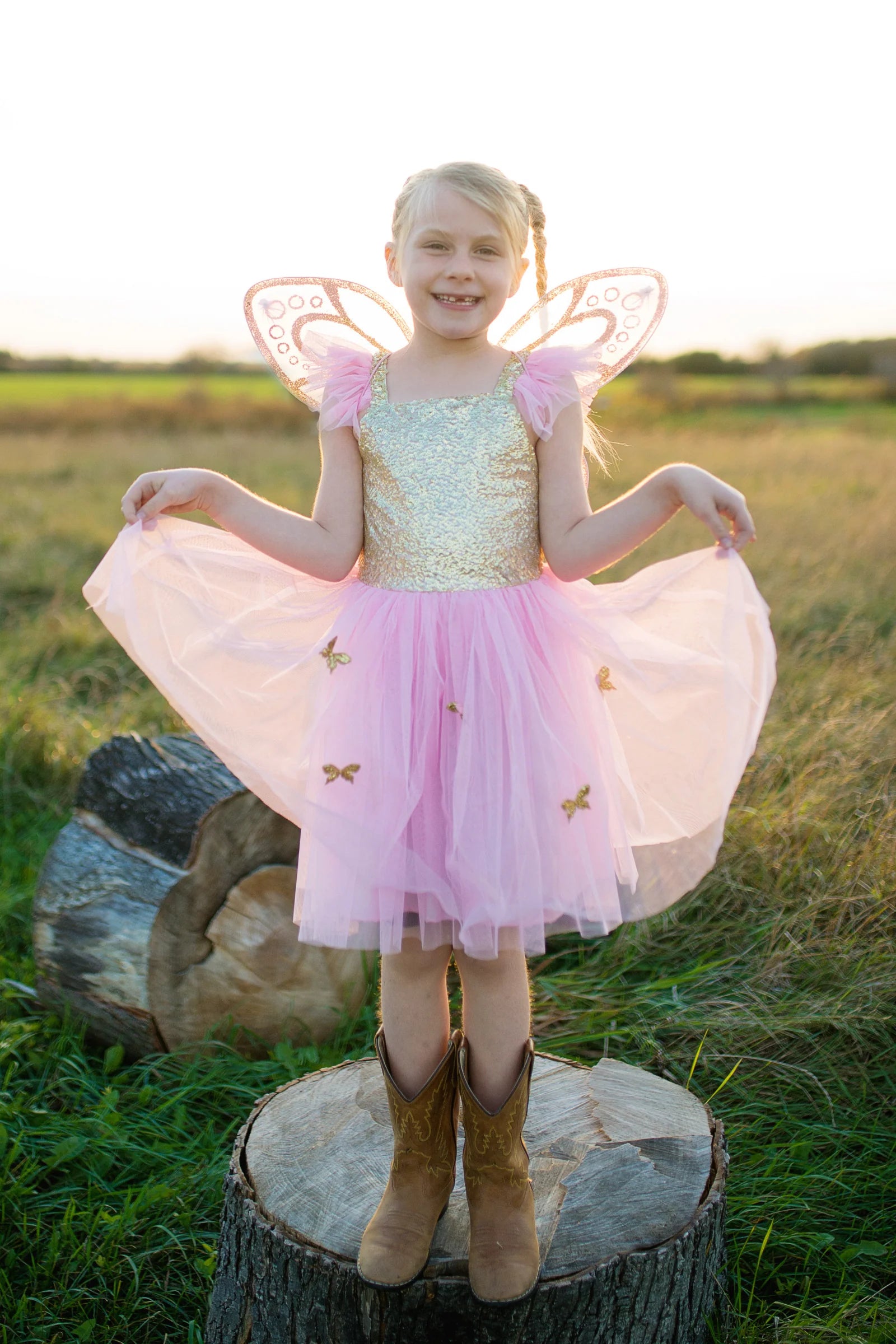 Great Pretenders Gold Butterfly Dress with Wings