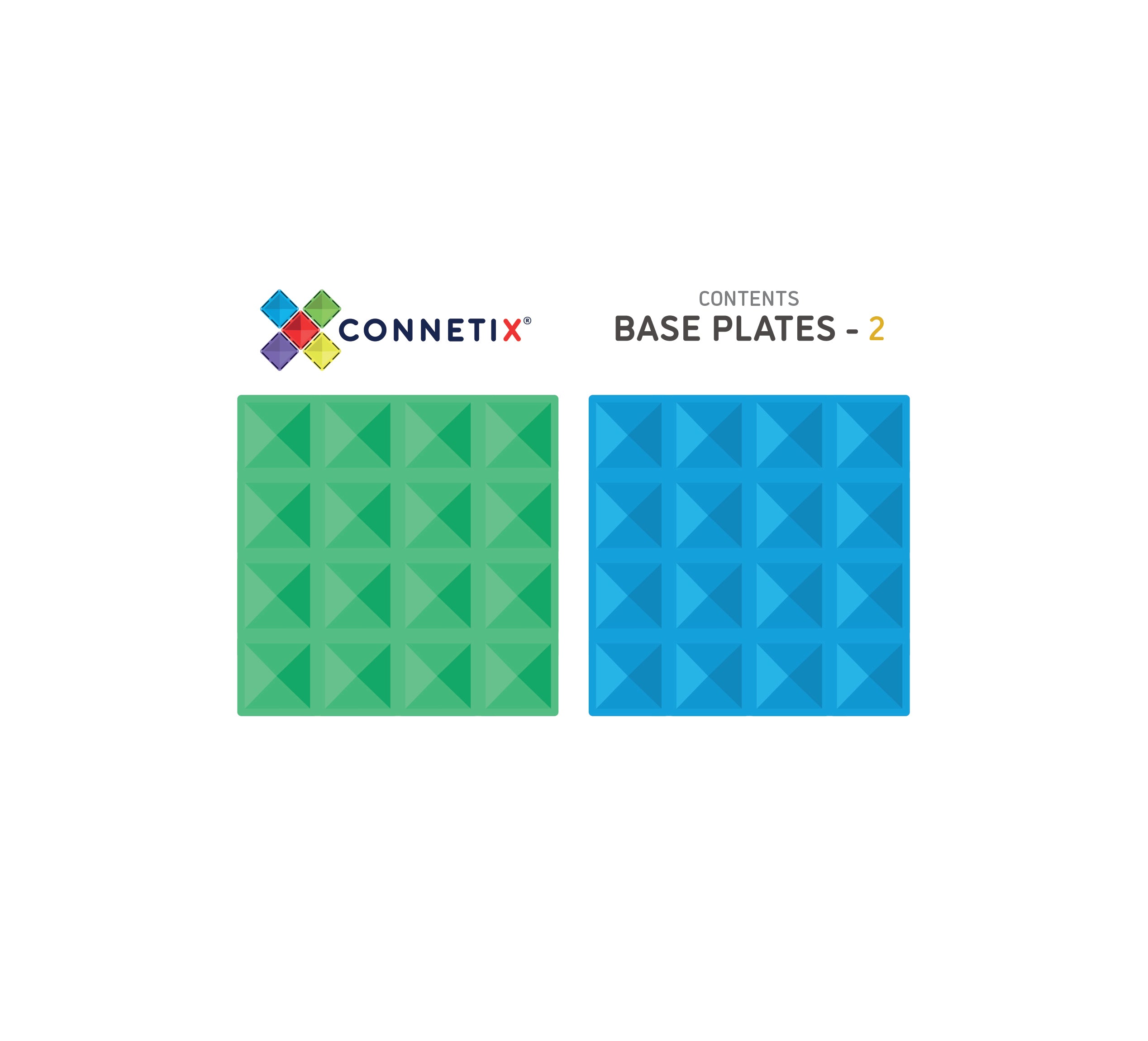 Connetix Tiles Magnetic Building Tiles Base Plate Pack – 2 Piece Set