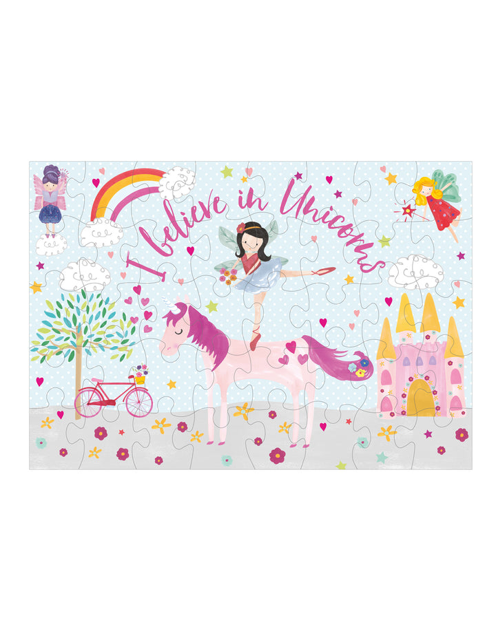 Floss &amp; Rock Fairy Unicorn Shaped Puzzle – 40 Piece
