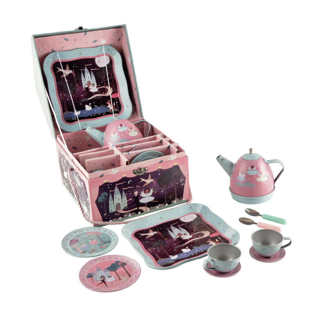 Floss & Rock Musical Tin Tea Set – Enchanted (11 Piece)