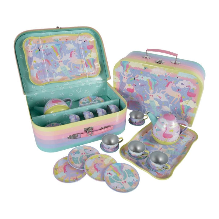 Floss &amp; Rock Musical Tin Tea Set – Fantasy (15 Piece)