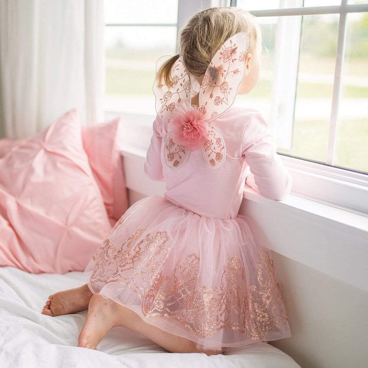 Great Pretenders Fairy Rose Gold Tutu Skirt &amp; Wings Play Costume Set