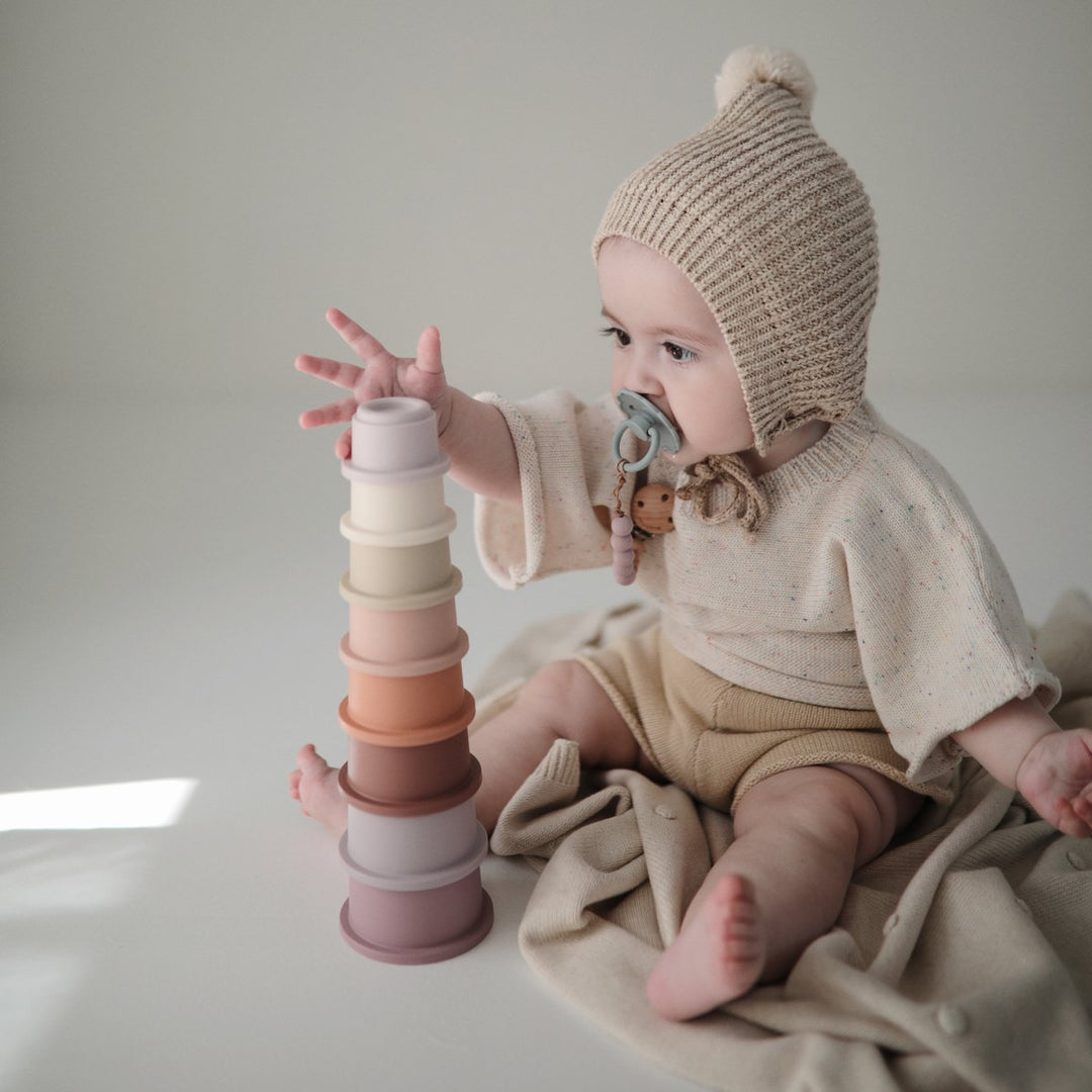 Mushie Stacking Tower Cups – Petal