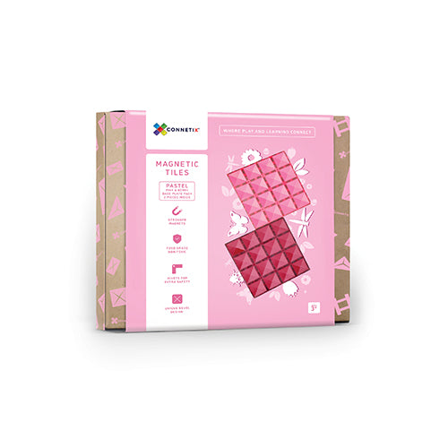 Connetix Tiles Magnetic Building Tiles Base Plate in Pink & Berry – 2 Piece Set