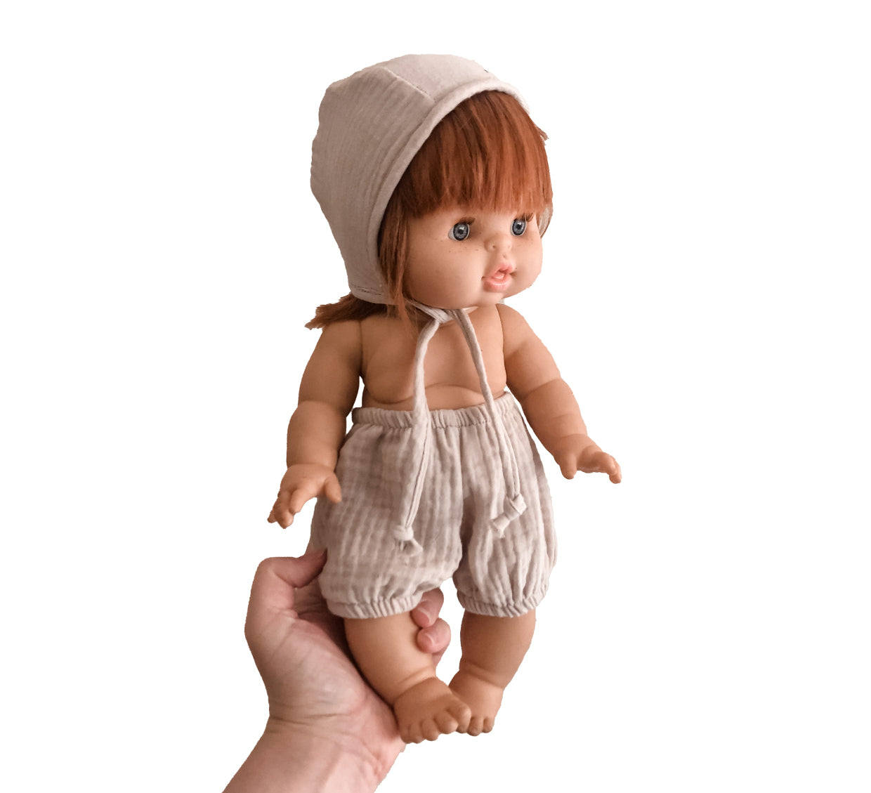 Nomad & Grace Minikane Baby Doll High Waisted Bloomers & Bonnet – Pebble