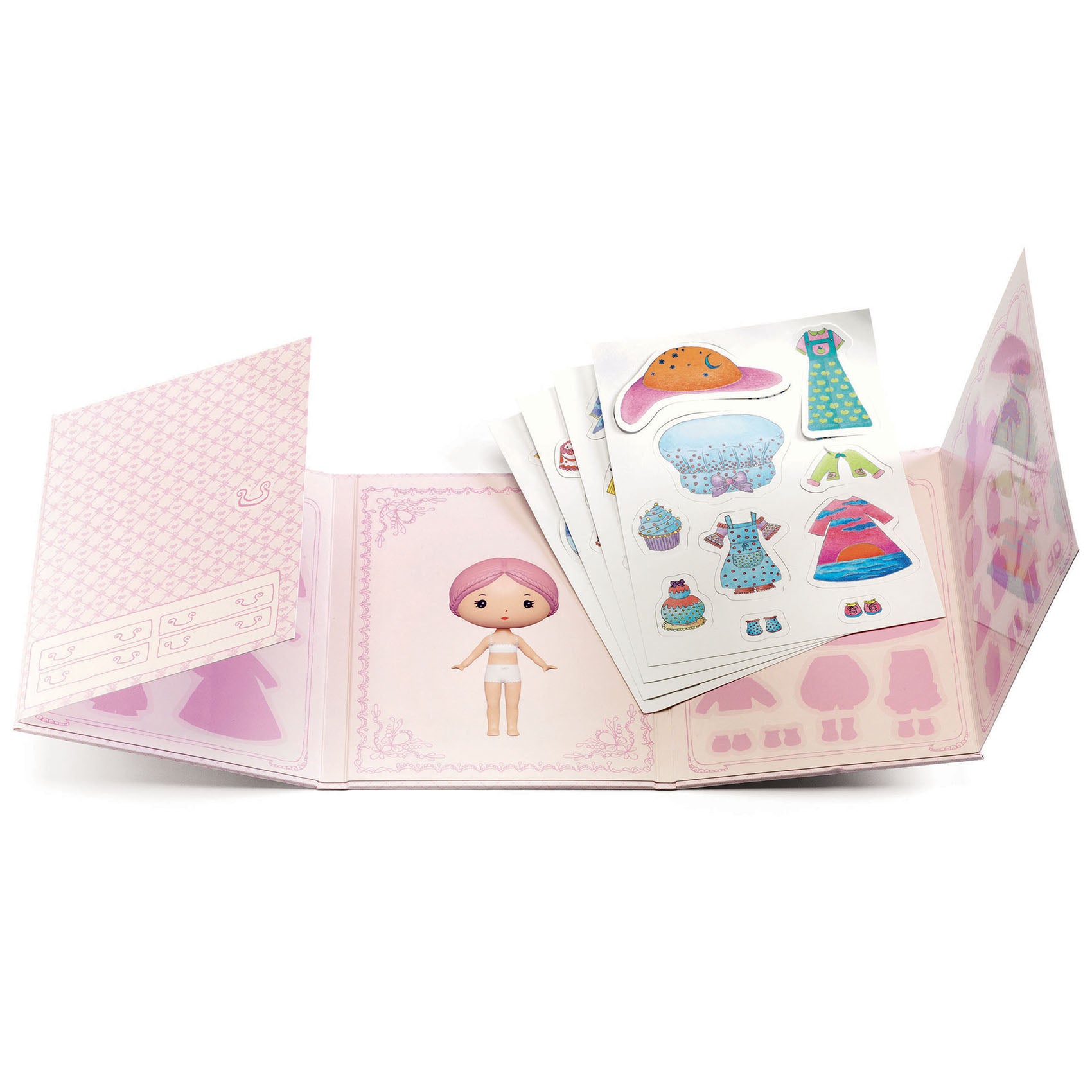 Djeco Tinyly Miss Lilypink with Reusable Stickers