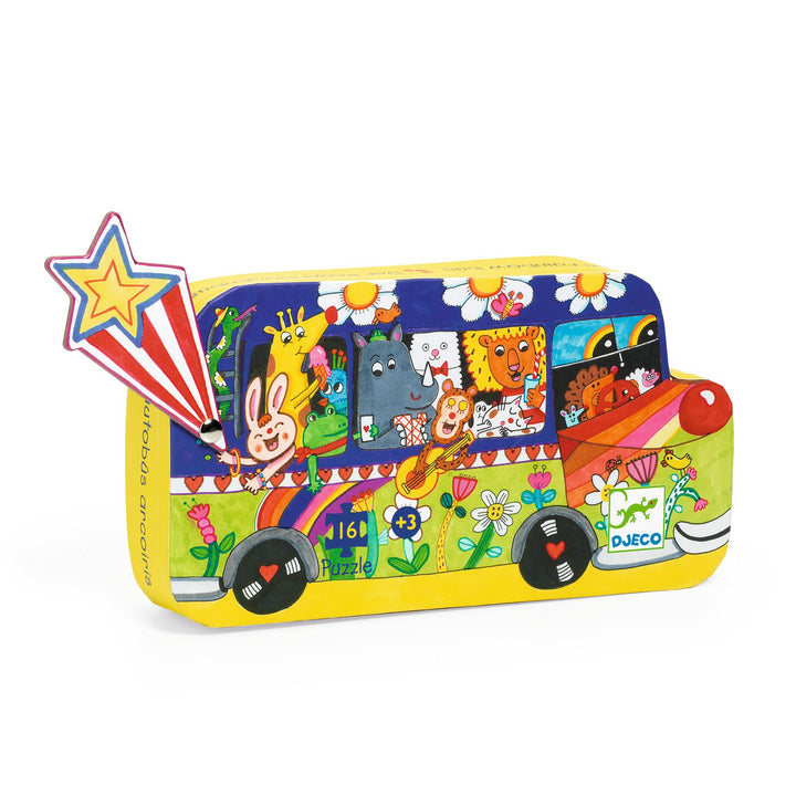 Djeco Rainbow Bus Puzzle – 16 Piece