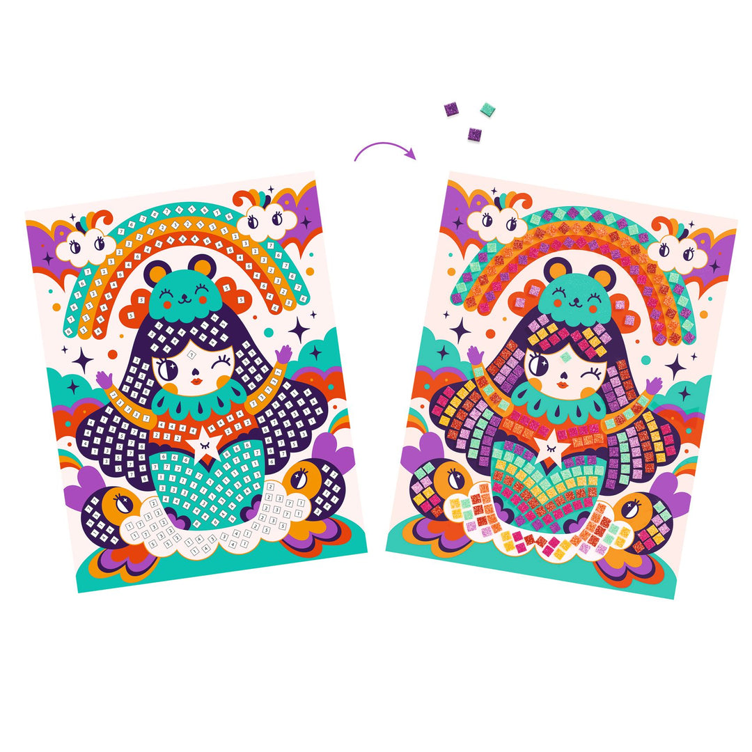 Djeco Soft Mosaics – Kokeshi Doll