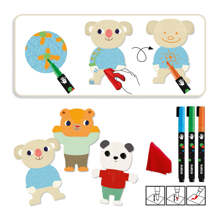 Djeco Chalkboard Cuties Colouring Set