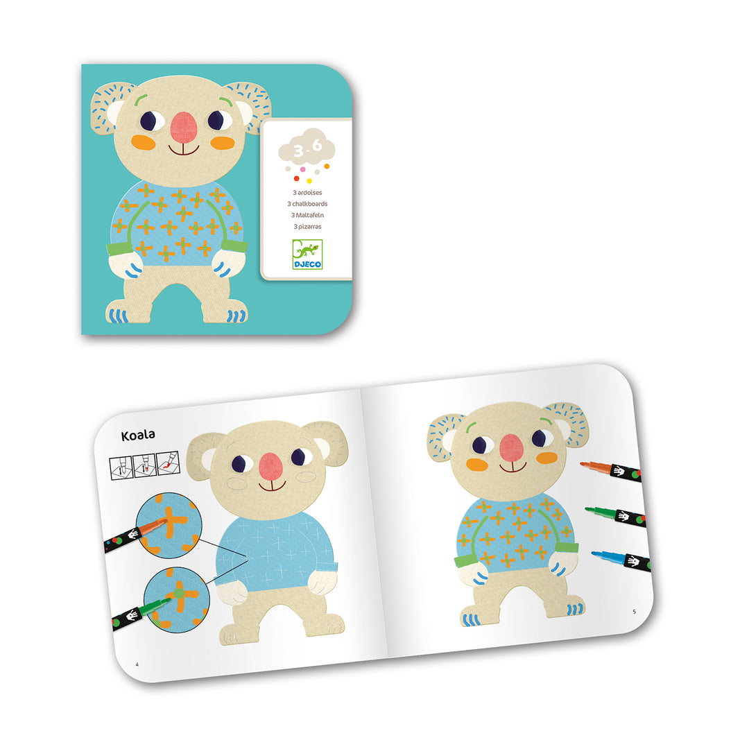 Djeco Chalkboard Cuties Colouring Set