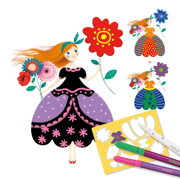 Djeco Marie’s Pretty Dresses Colouring Set