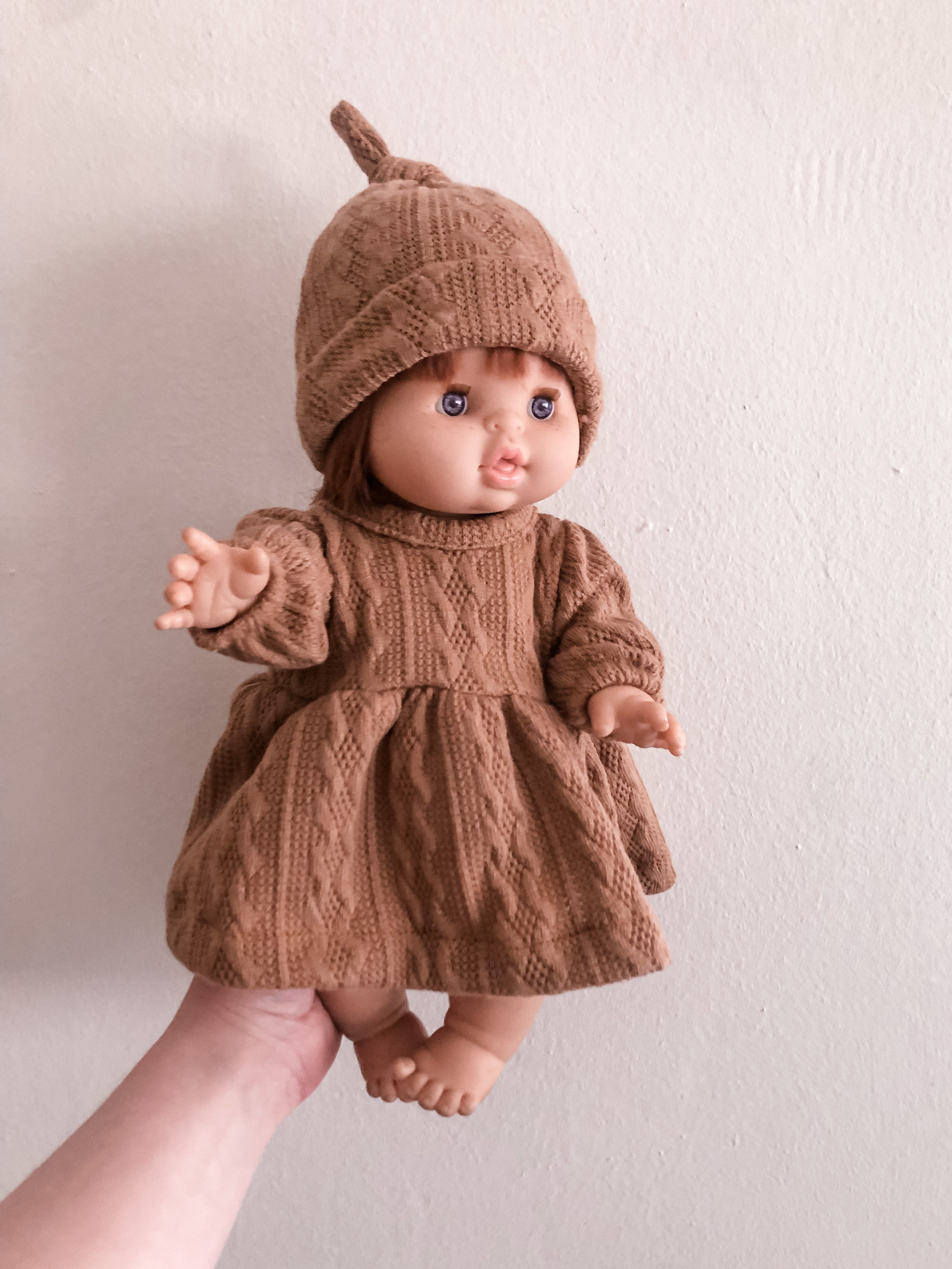 Nomad & Grace Minikane Baby Doll Winter Prairie Dress with Bonnet & Beanie – Cumin