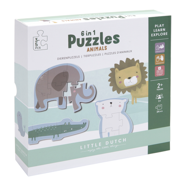 Little Dutch 6-in-1 Progressive Puzzles – Animals