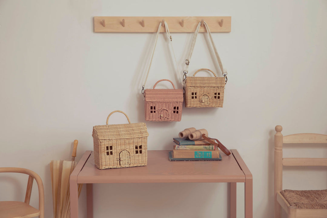 Olli Ella Rattan Casa Bag – Rose