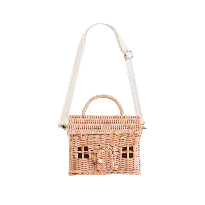 Olli Ella Rattan Casa Bag – Rose