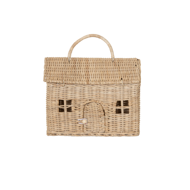 Olli Ella Rattan Casa Clutch – Straw