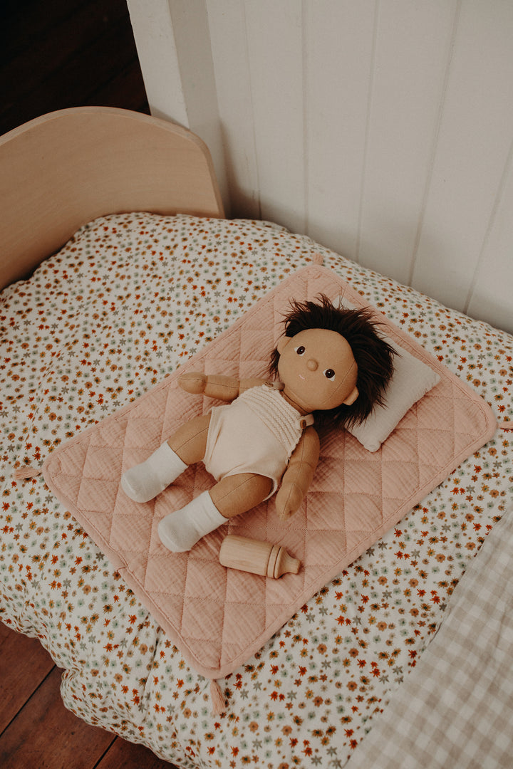 Olli Ella Organic Cotton Muslin Strolley Bedding Set – Rose