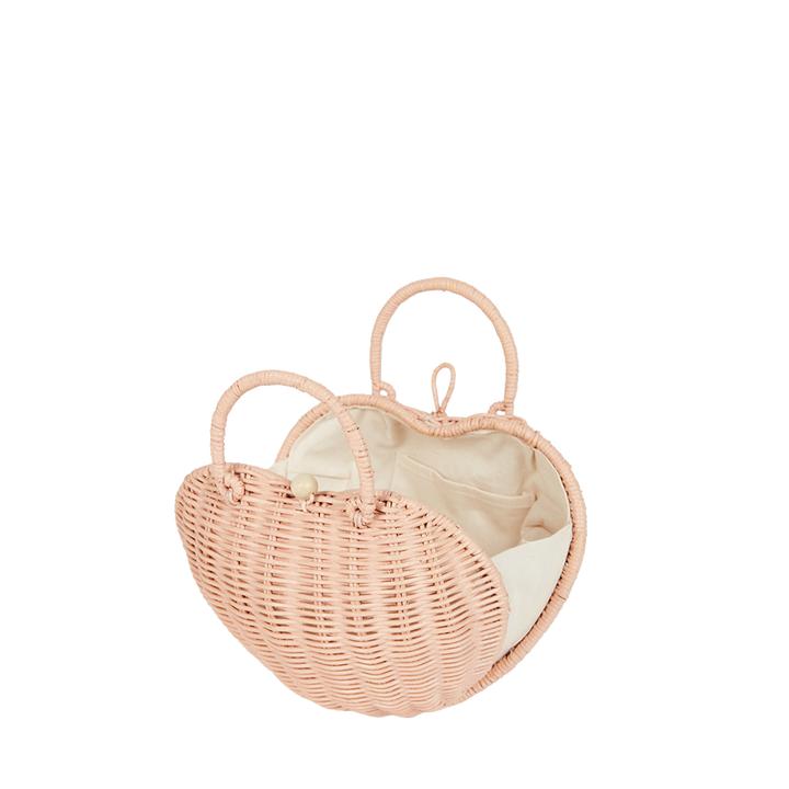Olli Ella Rattan Luvya Bag – Rose