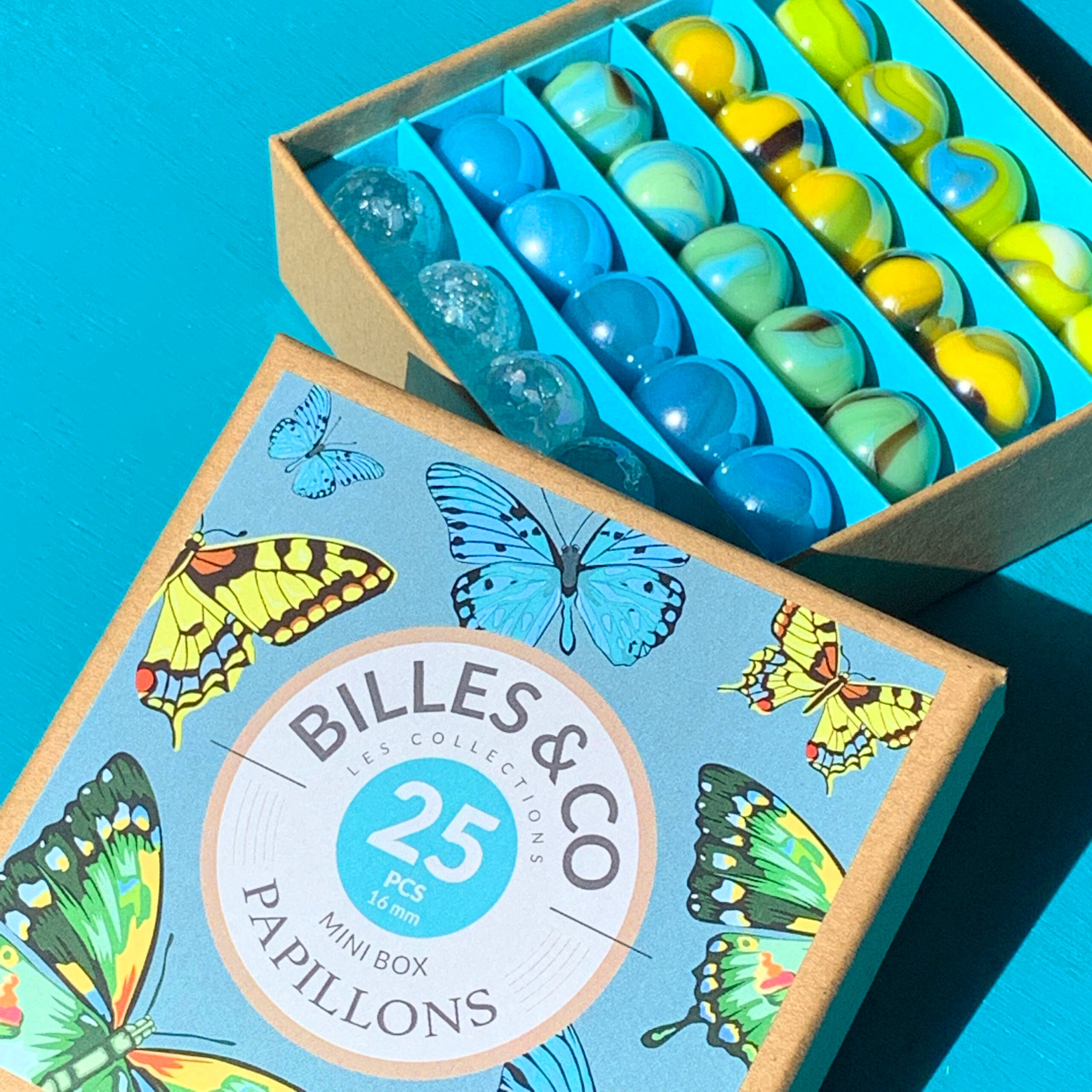 Billes & Co Butterfly Marbles – 25 Piece Set