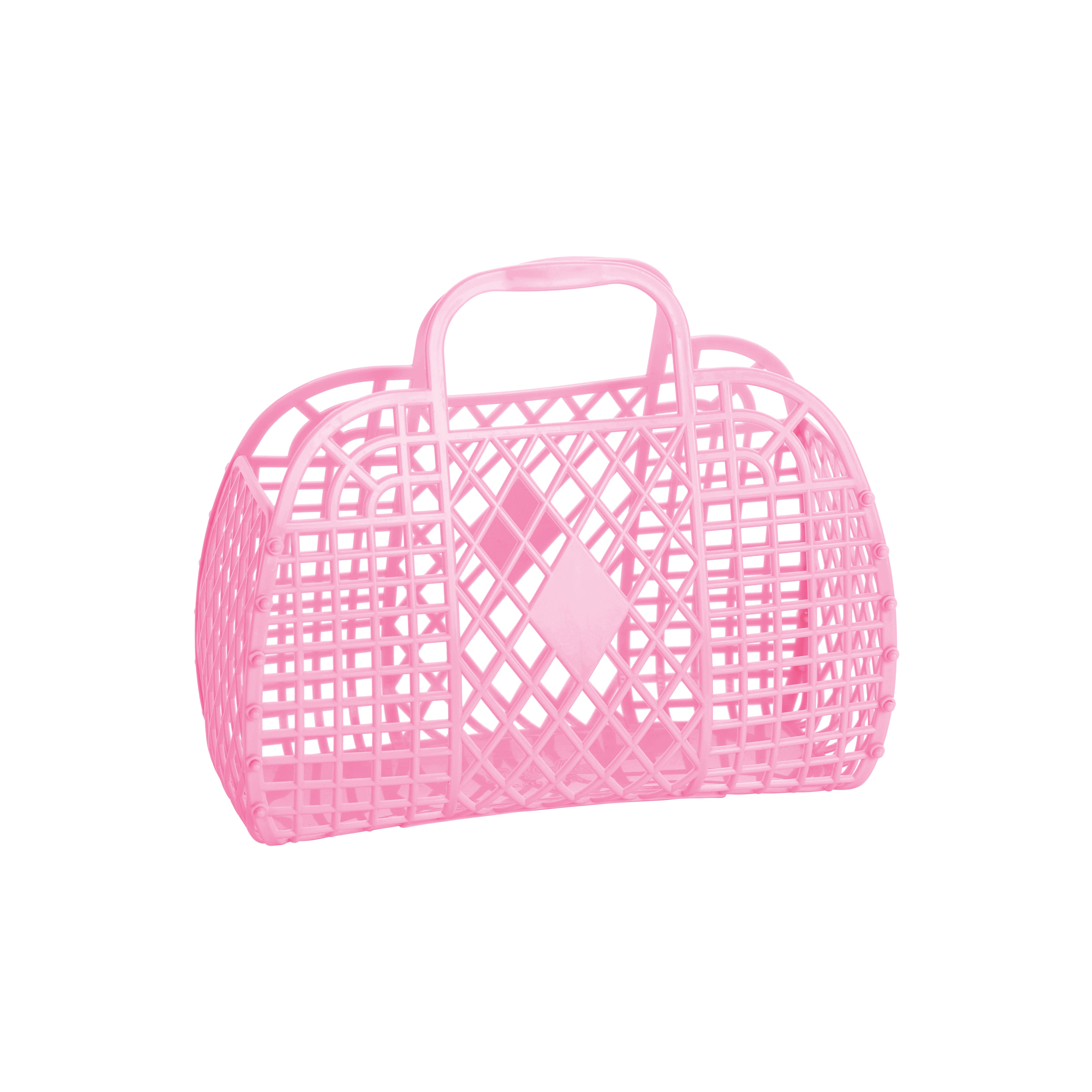 Sun Jellies Retro Small Basket Jelly Bag – Bubblegum Pink