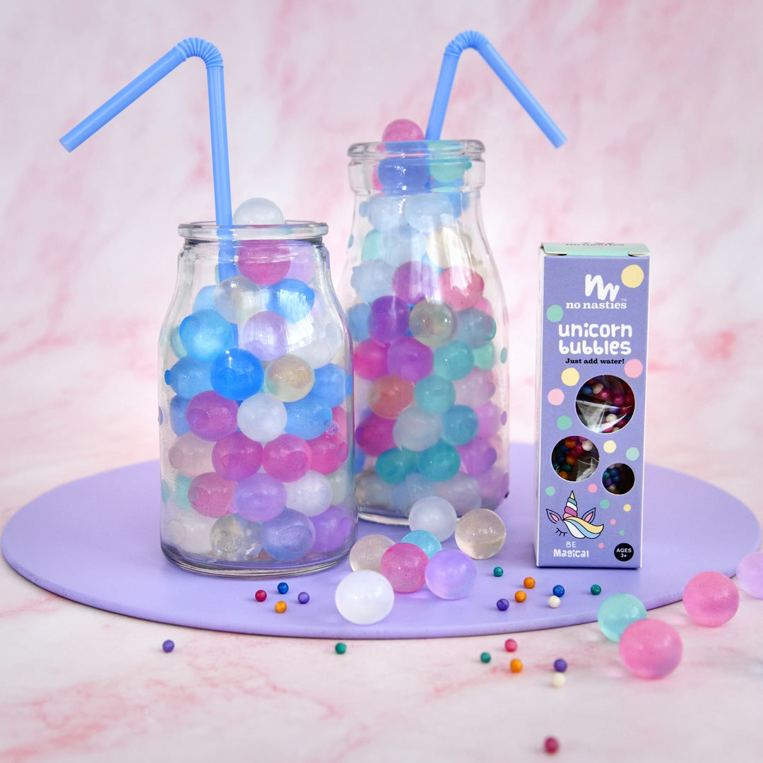 No Nasties Kids Unicorn Bubbles Biodegradable Water Beads – Approx. 500 Beads Pack
