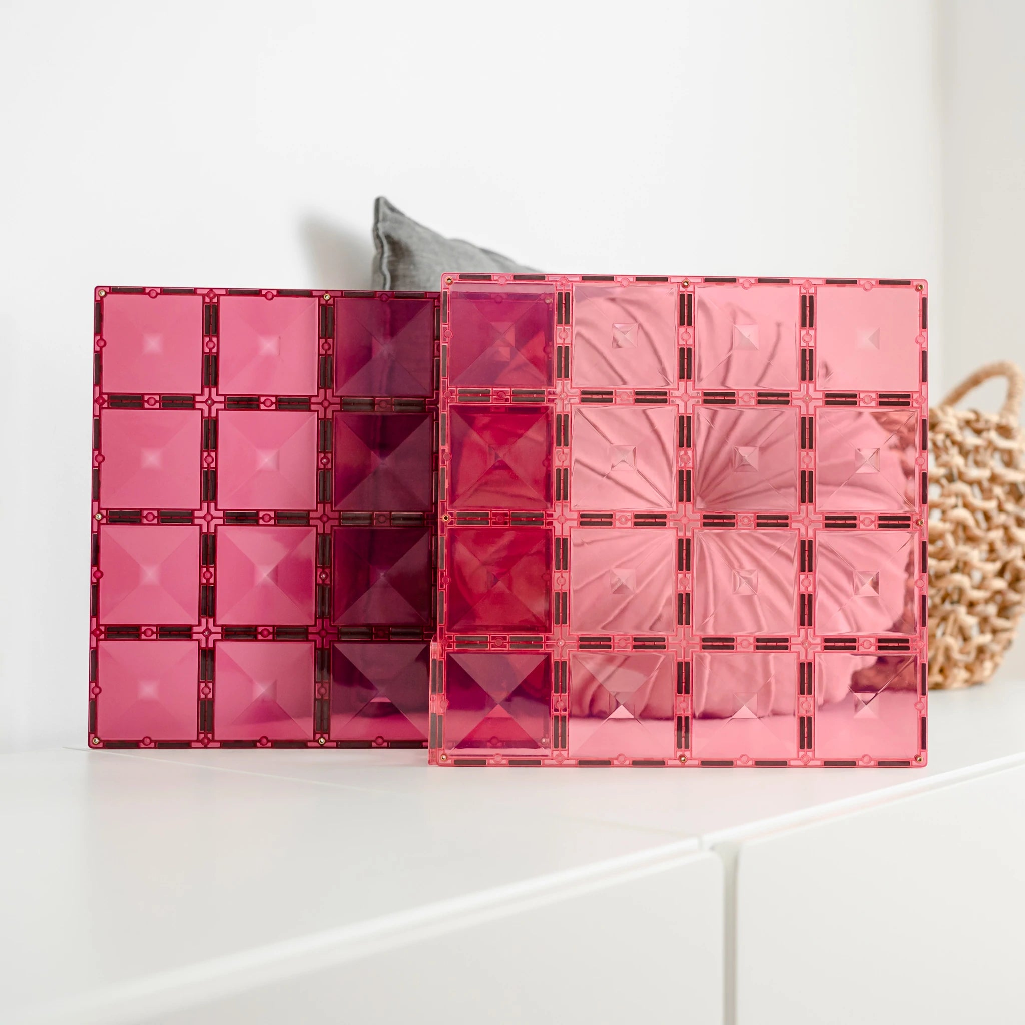 Connetix Tiles Magnetic Building Tiles Base Plate in Pink & Berry – 2 Piece Set